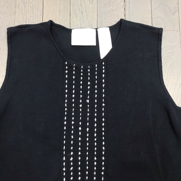 Vintage Liz Claiborne Sleeveless Navy Top Shirt - Picture 5 of 8